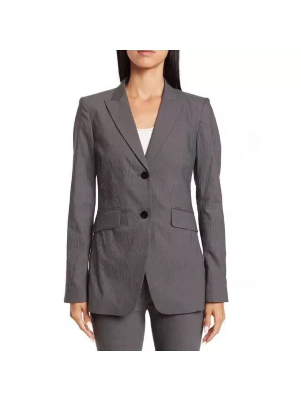 NWT THEORY Andorie Textured Stretch Blazer Greystone Size 4
